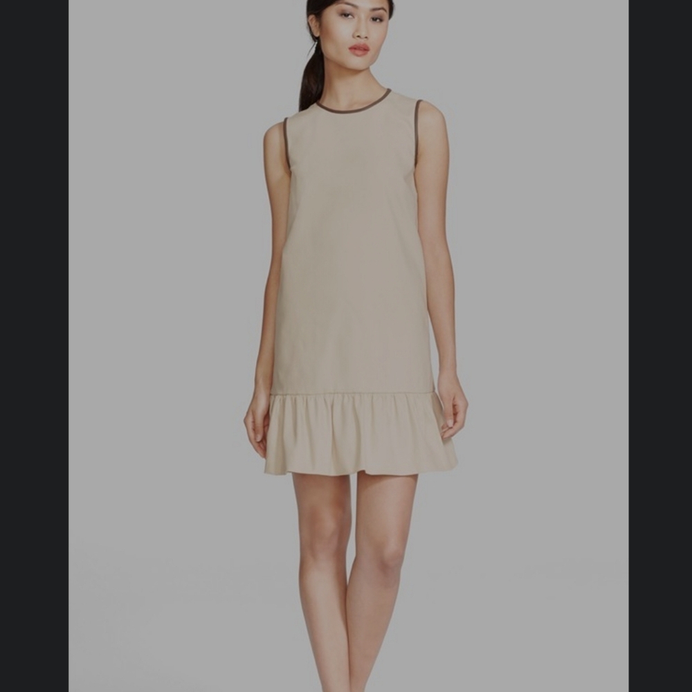 KATE SPADE NWT HAVANA DROP WAIST LEATHER TRIM DRESS SIZE 10